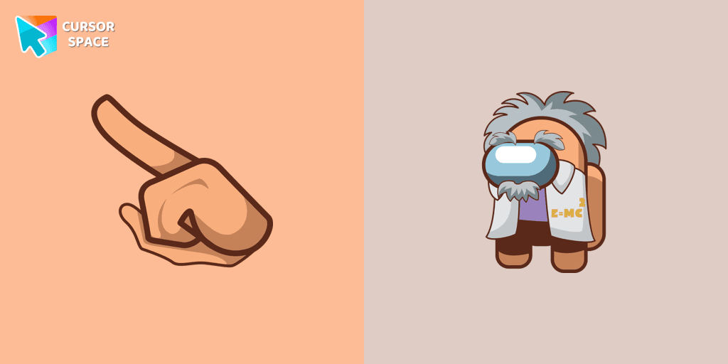 Among Us Albert Einstein cursor cursor pack